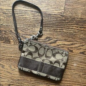 Brown and Tan Wristlet